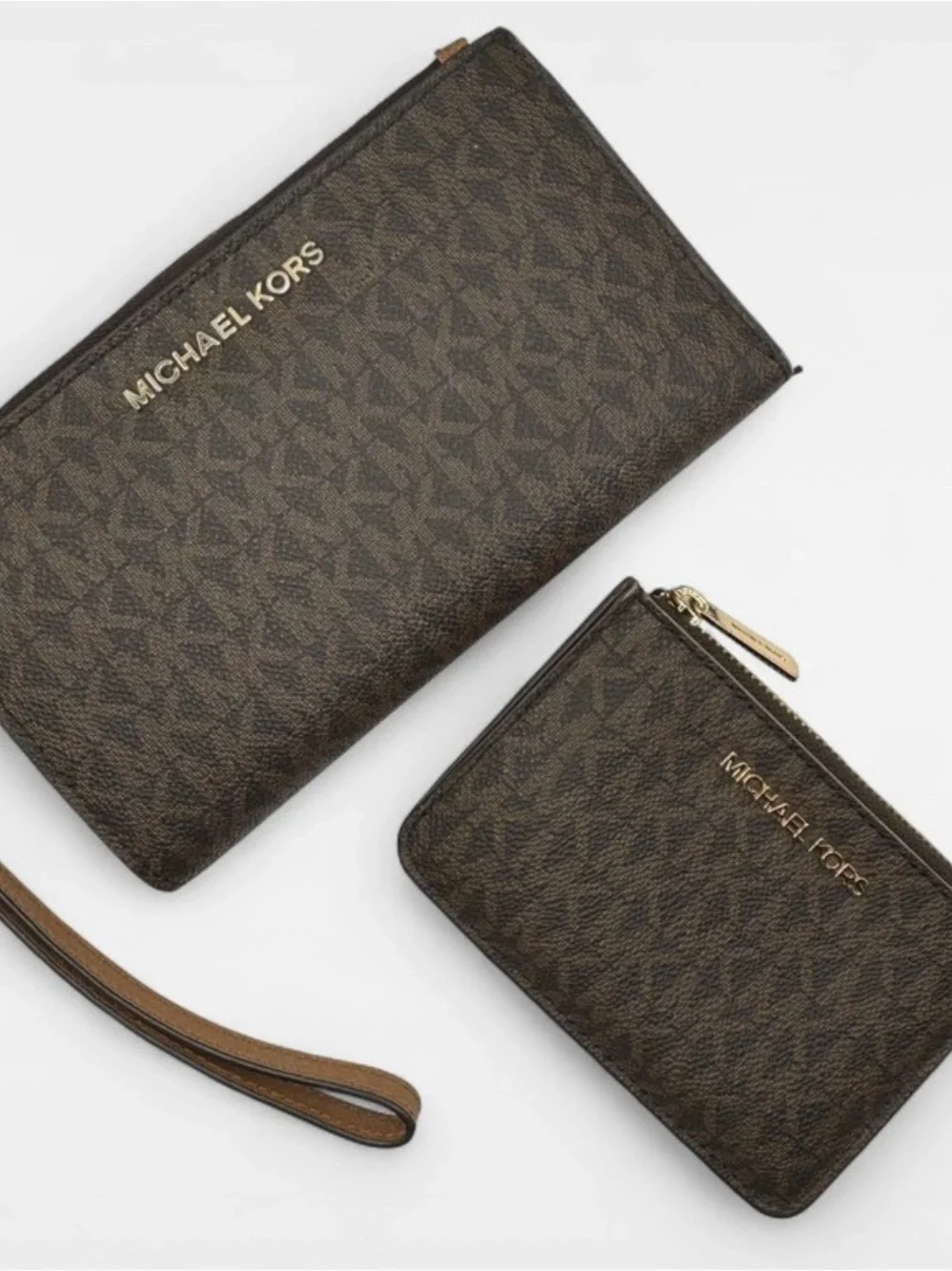 Michael Kors Beige and Brown Monogram Tote Set with Wallets - Picture 5 of 8
